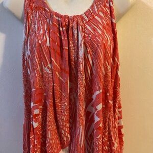 Jennifer Lopez Orange Ruched Sleeveless Tank Top